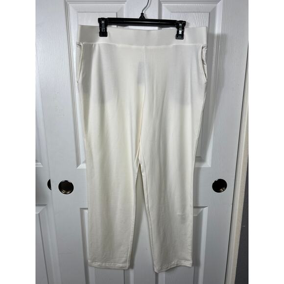 NEW Pure J.Jill Women's Cream Pants Large Petite Slim Leg Pull On Stretch - Picture 1 of 8